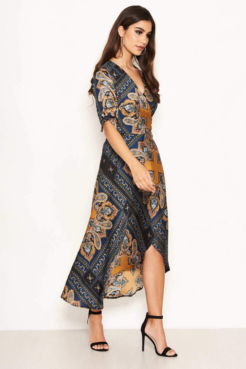 Wrap Maxi Dress | Paisley Wrap Maxi Dress | Maxi Dresses | AX Paris